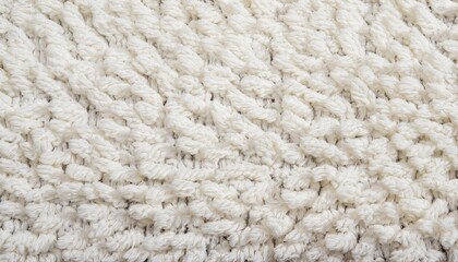 White wool rug textured