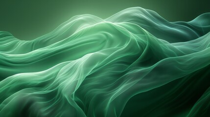 Obraz premium Abstract green wavy background. 3d rendering, 3d illustration. - Generative AI