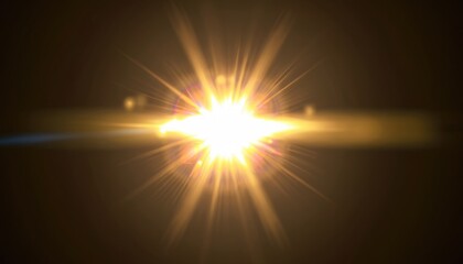 Gold warm color bright lens flare flashes leak for transitions on a black background