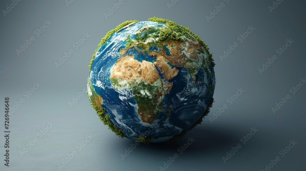 Poster easter egg in the form of planet earth. 3d render - generative ai