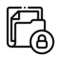 data security line icon