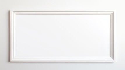 Blank white wooden photo frame white background. Interior decoration of the room.