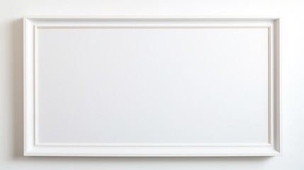 Blank white wooden photo frame white background. Interior decoration of the room.
