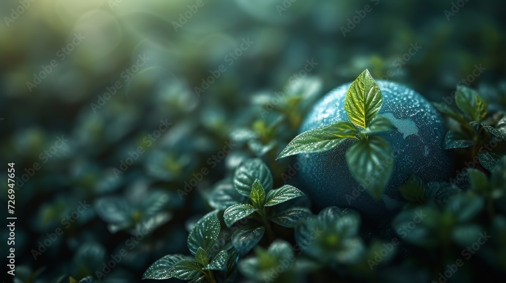 Aufkleber easter egg with green sprouts in the grass. 3d rendering - generative ai