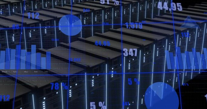 Animation of data processing over computer servers