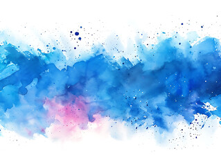 Abstract conceptual blue and slightly purple watercolor effect isolated on a white background. Created with Generative AI.