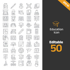 Education and learning vector icon collection