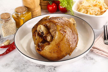 Baked pork knee with spices