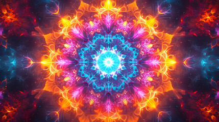Naklejka premium kaleidoscope glowing patterns