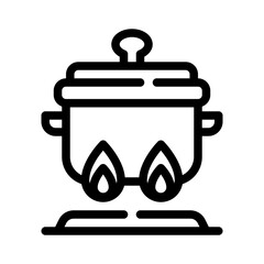 cooking pot line icon