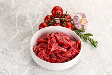 Raw beef meat for cooking