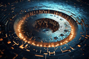 Fototapeta premium Futuristic technology abstract with glowing circuit patterns