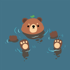 Obraz na płótnie Canvas teddy bear with a swiming pool funny animal