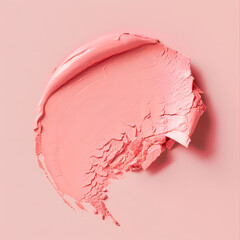 cream blush swatch in the shape of a circle on light pink background