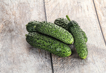 Fresh natural organic cucumbers heap