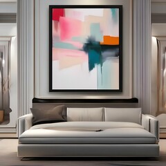 Abstract painting with bold strokes and a mix of contrasting colors5
