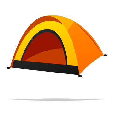 orange camping tent isolated on white clip art preview
