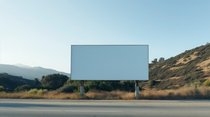 Blank billboard on the highway