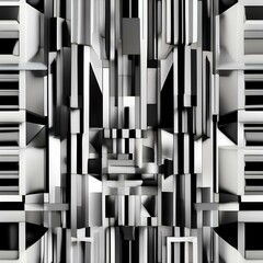 Abstract geometric patterns in shades of black, white, and gray5