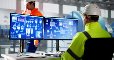 Man Working In Power Plant Electricity