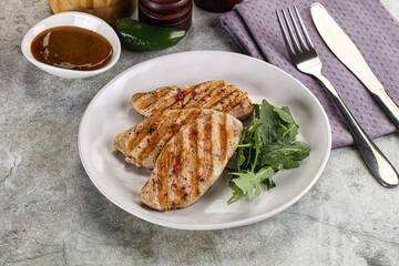 Grilled turkey breast fillet steak