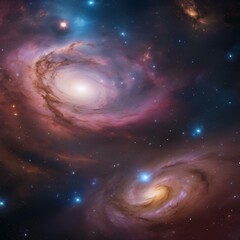 Abstract representation of the cosmos with swirling galaxies and stars3