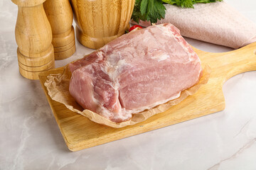 Raw uncooked pork meat loin