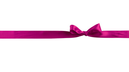 Satin ribbon with bow purple color isolated on white background
