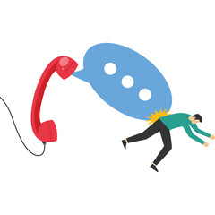 Speech bubble hitting people can listen, Vector illustration in flat style

