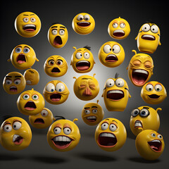 A Comprehensive Collection of Diverse Emoji Expressions Showcasing a Spectrum of Human Emotions