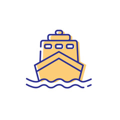 ship boat yacht transportation icon vector illustration logo template