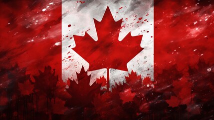Dynamic canada flag wallpaper: vibrant maple leaf design in patriotic red and white - perfect background for national celebrations and events
