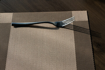 Fork on the placemat dining table
