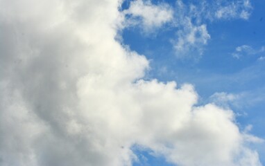 Obraz premium photo of white sky and bright blue clouds