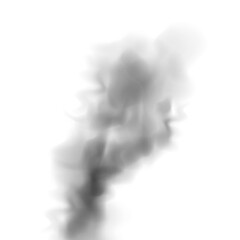 Grey smoke puff, white background and studio with no people with fog in the air. For used on light backgrounds. Transparency only in vector PNG format.  © Mirotvoric