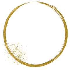 Gold Foil Frame gold splatter frames glitter,Gold stroke on transparent background.Abstract line hand-drawn with gold glitter. Luxury gold frames or borders for wedding invitations and wedding cards.