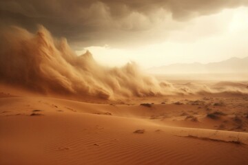 Fototapeta na wymiar A desert sandstorm. Generative AI