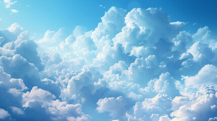 Fluffy clouds background, generative ai