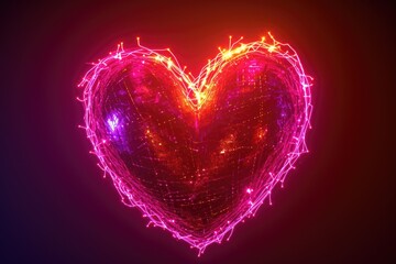 Heart shape. Neon  color
