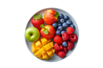 Fresh Fruit Assortment, Colorful Healthy Snacks, Variety of Berries and Slices, Fresh Apples