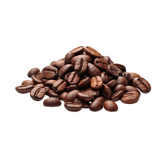 stack Coffee grains on transparent background