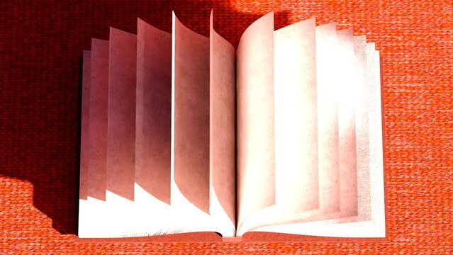 Flip through the old magic book animation with blank pages.