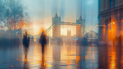 Naklejka premium Tower Bridge, London, motion blur