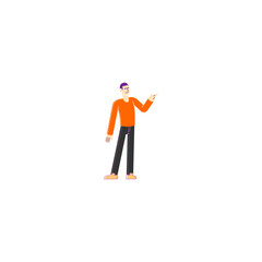 pose of person in stylish orange shirt portrait