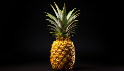 Recreation of a pineapple with black background	