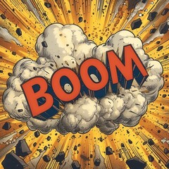 Comic Style "BOOM" Explosion Illustration