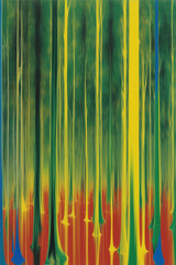 Abstract Colorful Woods,traditional woodland scene into a surreal dreamscape