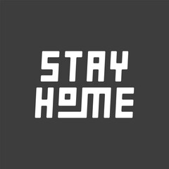 Stay home lettering design