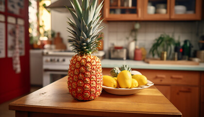 Recreation of pineapple in a domestic kitchen
