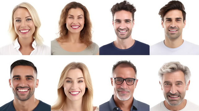 Many headshots of men and women smiling at the camera